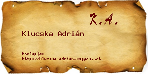 Klucska Adrián névjegykártya